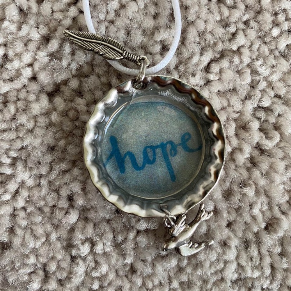 Handmade "Hope" Bottle Cap Necklace